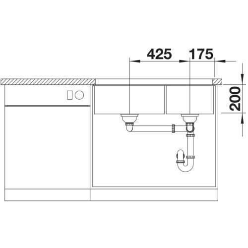 Мойка BLANCO SUBLINE 480/320-U Silgranit черный