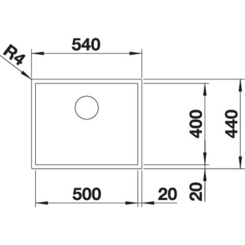 Мойка Blanco ZEROX 500-U Durinox® отводная арматура InFino® 526243 Dark Steel