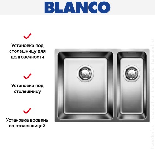 Мойка Blanco Andano 340/180-IF чаша слева нержавеющая сталь