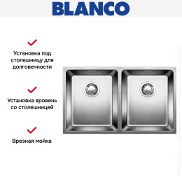 Мойка Blanco ANDANO 340/340-IF нержавеющая сталь полированная