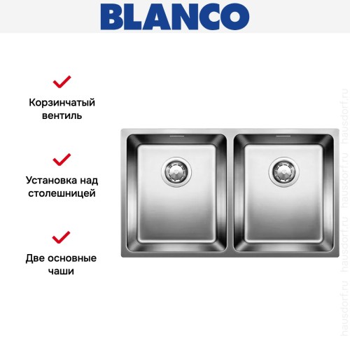 Мойка Blanco ANDANO 340/340-IF нержавеющая сталь полированная