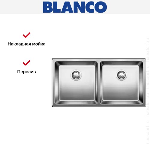 Мойка Blanco Andano 400/400-U нержавеющая сталь
