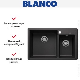 Мойка BLANCO LEGRA 8 SIlgranit антрацит, чаша слева