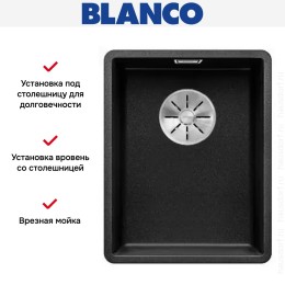 Мойка Blanco SUBLINE 320-F отводная арматура InFino® антрацит