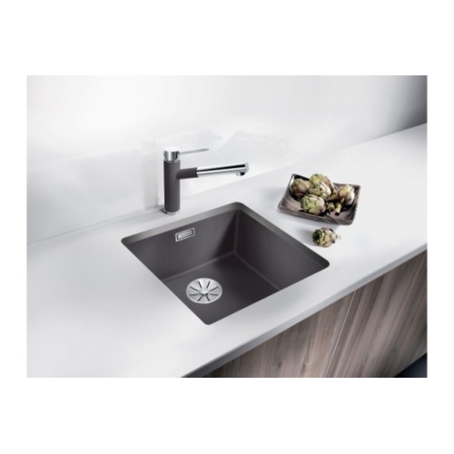 Мойка Blanco SUBLINE 320-U SILGRANIT отводная арматура InFino® белый