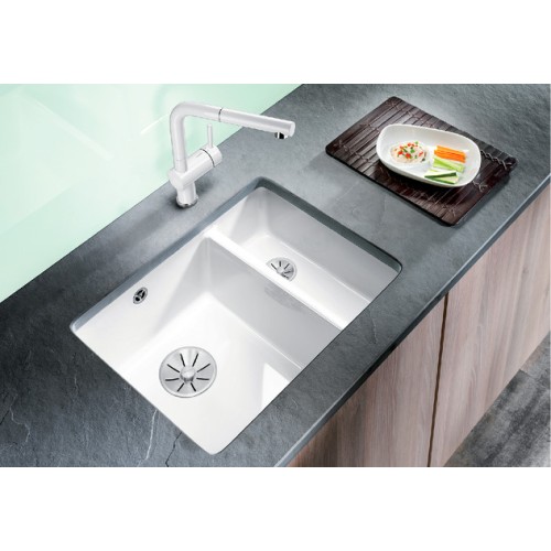 Мойка Blanco SUBLINE 350/150-U керамика отводная арматура InFino® жасмин