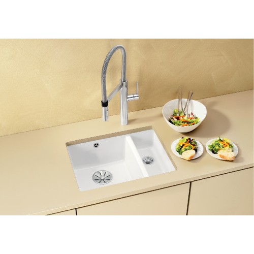 Мойка Blanco SUBLINE 350/150-U керамика отводная арматура InFino® жасмин