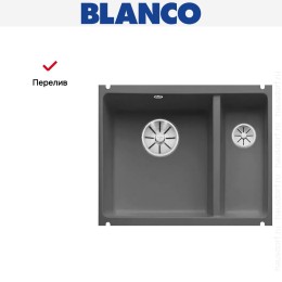 Мойка Blanco SUBLINE 350/150-U керамика отводная арматура InFino® базальт