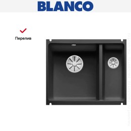 Мойка Blanco SUBLINE 350/150-U керамика отводная арматура InFino® черный