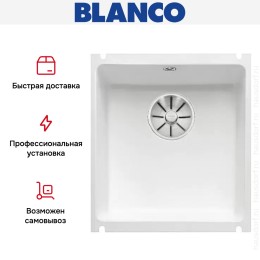 Мойка Blanco SUBLINE 375-U керамика отводная арматура InFino® глянцевый белый