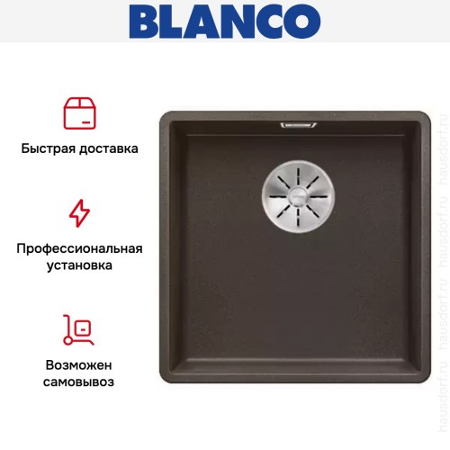 Мойка Blanco SUBLINE 400-F отводная арматура InFino® кофе