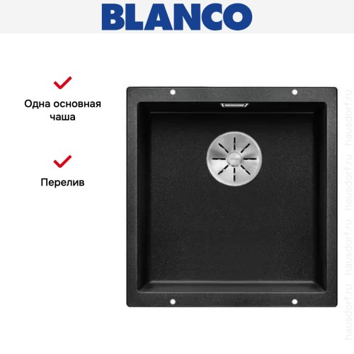 Мойка Blanco SUBLINE 400-U SILGRANIT отводная арматура InFino® антрацит