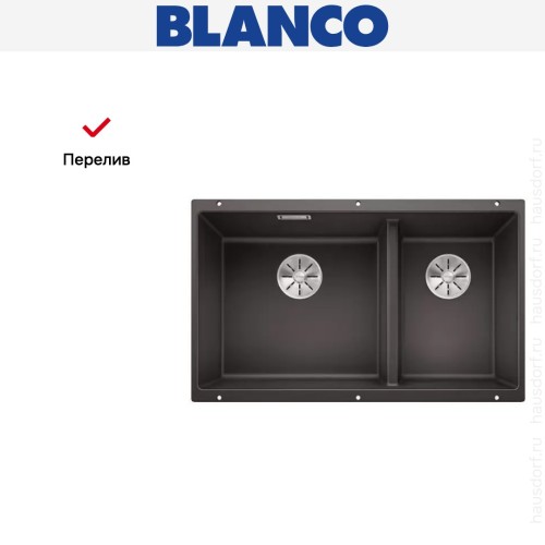 Мойка Blanco SUBLINE 430/270-U с отводной арматурой InFino® антрацит
