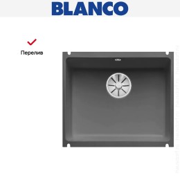 Мойка Blanco SUBLINE 500-U керамика отводная арматура InFino® базальт
