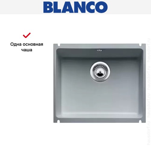 Мойка Blanco Subline 500-U серый алюминий