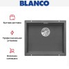 Мойка Blanco SUBLINE 500-U SILGRANIT отводная арматура InFino® темная скала
