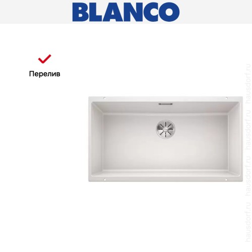 Мойка Blanco SUBLINE 800-U отводная арматура InFino® белый