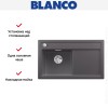 Мойка Blanco ZENAR 45S чаша слева клапан-автомат InFino темная скала
