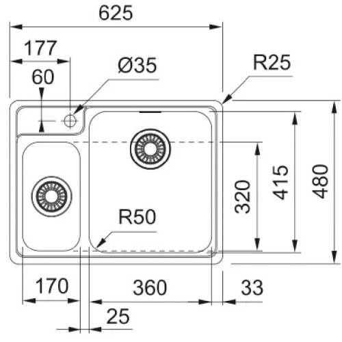 Мойка Franke BCX 260 TL сталь