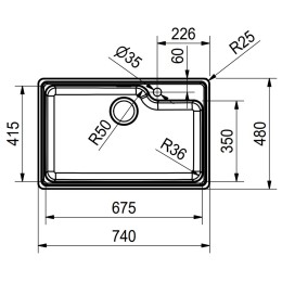 Мойка Franke BCX 610-74 TL сталь