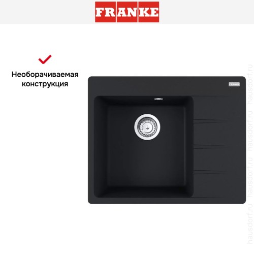 Мойка Franke Centro CNG 611/211-62 TL чаша слева черный матовый