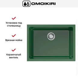 Мойка Omoikiri OKINOSHIMA 61-U/I RG Matt royal green