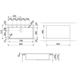 Мойка Smeg VSGX860CT