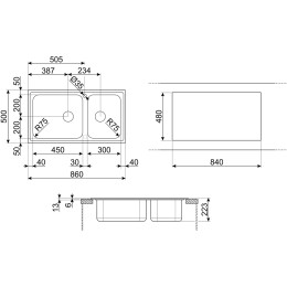 Мойка Smeg LGR862-2
