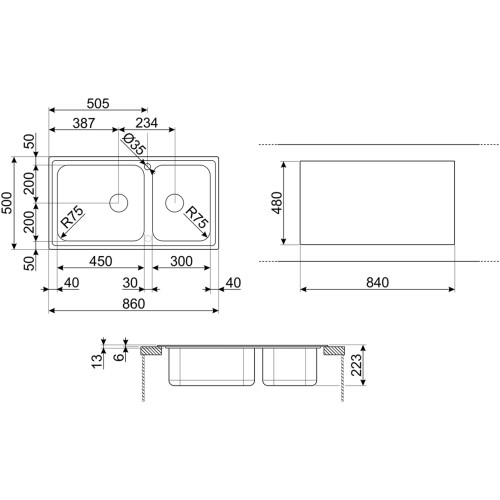 Мойка Smeg LGR862-2
