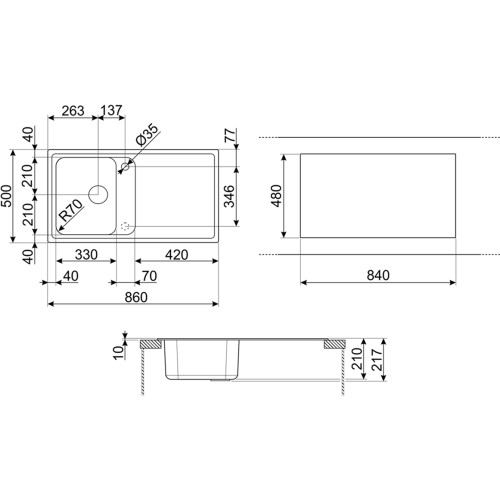 Мойка Smeg LZ861A2