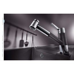 Смеситель Blanco Tivo-S chrome/Silgranit шампань