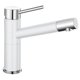 Смеситель Blanco Alta compact chrome/Silgranit белый