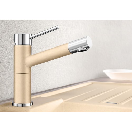 Смеситель Blanco Alta compact chrome/Silgranit песочный