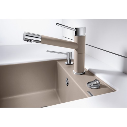 Смеситель Blanco Alta compact chrome/Silgranit темная скала