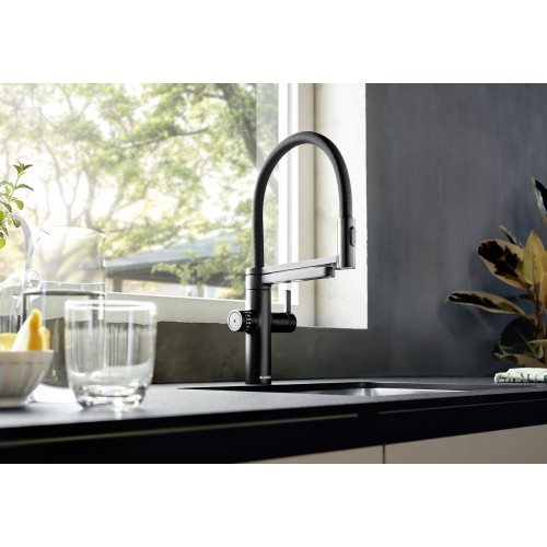 Смеситель 3-в-1 Blanco EVOL-S Pro Filter 526636 матовый черный