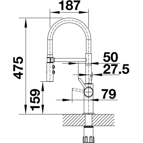 Смеситель Blanco CATRIS-S Flexo 525792 нержавеющая сталь