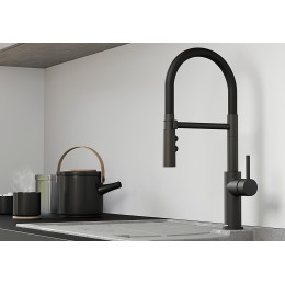 Смеситель Blanco CATRIS-S Flexo 525793 Silgranit матовый черный