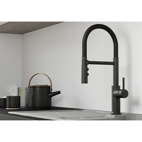 Смеситель Blanco CATRIS-S Flexo 525793 Silgranit матовый черный