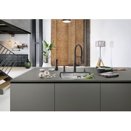 Смеситель Blanco CATRIS-S Flexo 525793 Silgranit матовый черный