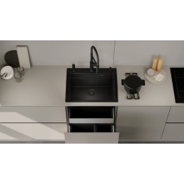 Смеситель Blanco CATRIS-S Flexo 525793 Silgranit матовый черный