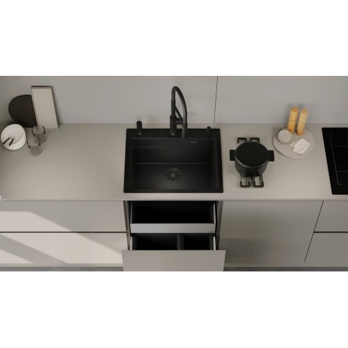 Смеситель Blanco CATRIS-S Flexo 525793 Silgranit матовый черный