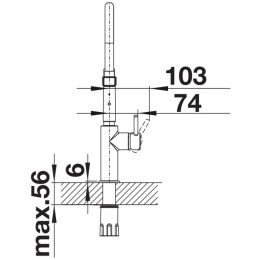 Смеситель Blanco CATRIS-S Flexo черная сталь