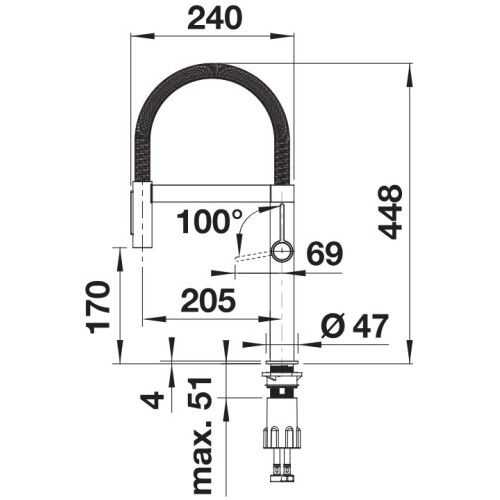 Смеситель Blanco Culina-S II Mini 527467 нержавеющая сталь