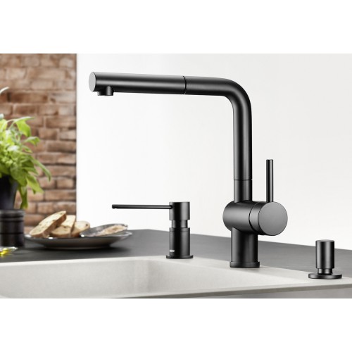 Смеситель Blanco LINUS-S 525807 Silgranit матовый черный