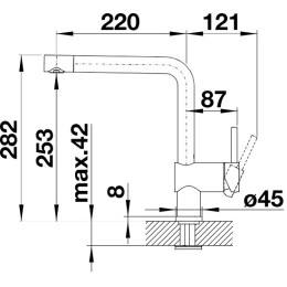 Смеситель Blanco LINUS 526149 Silgranit черный
