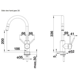 Смеситель Blanco MIDA-S 521454 хром