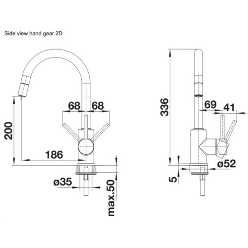 Смеситель Blanco MIDA-S 521454 хром