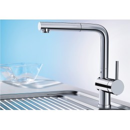 Смеситель Blanco Linus-S рычаг справа нержавеющая сталь