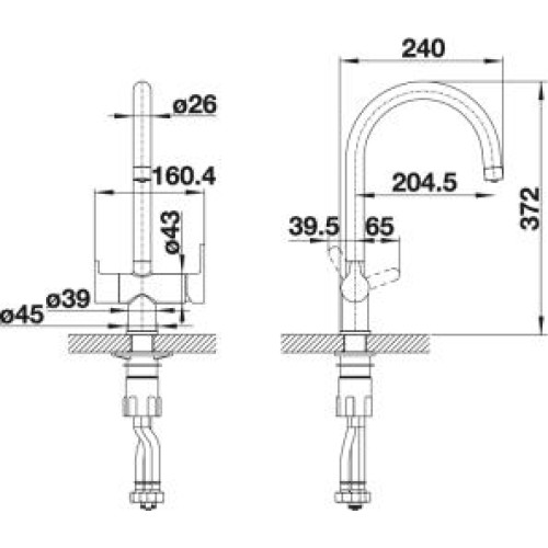 Смеситель Blanco TRIMA Хром + фильтр для воды BWT-БАРЬЕР EXPERT STANDARD хром