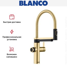 Смеситель 3-в-1 Blanco EVOL-S Pro Filter 527430 золото